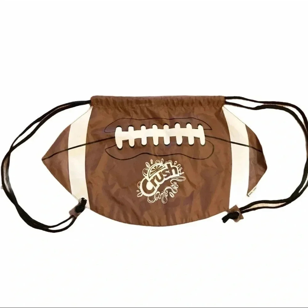 Football Shaped Cinch String Drawstring Backpack